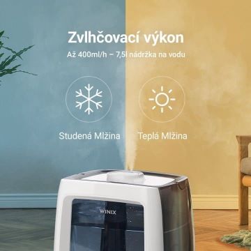 Zvlhčovač Winix L500 - funkce teplé a studené mlžiny